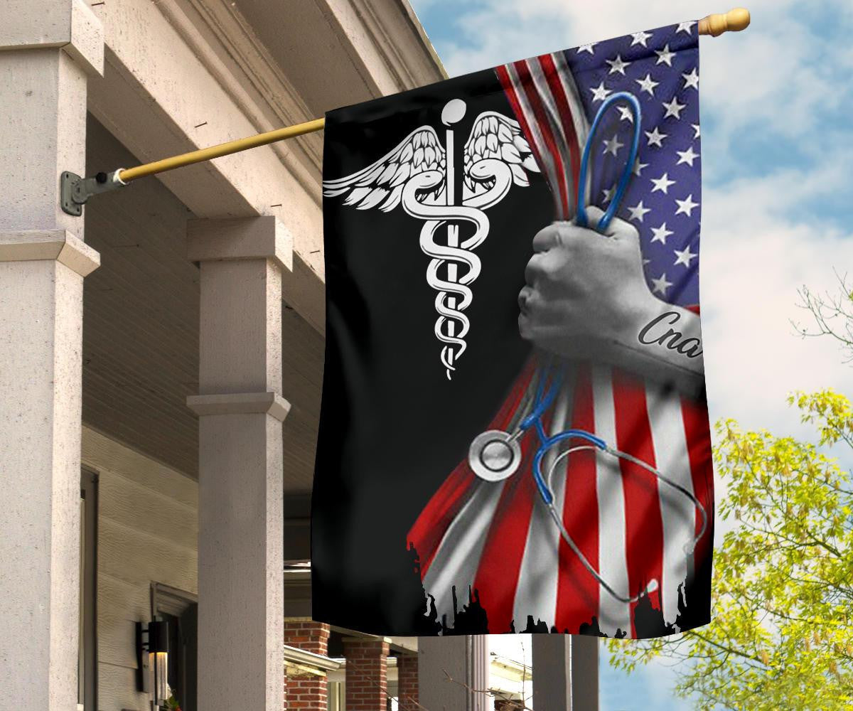 CNA Inside American Flag Certified Nurse Assistant Flag Nurse Graduation Gifts Pride Flag