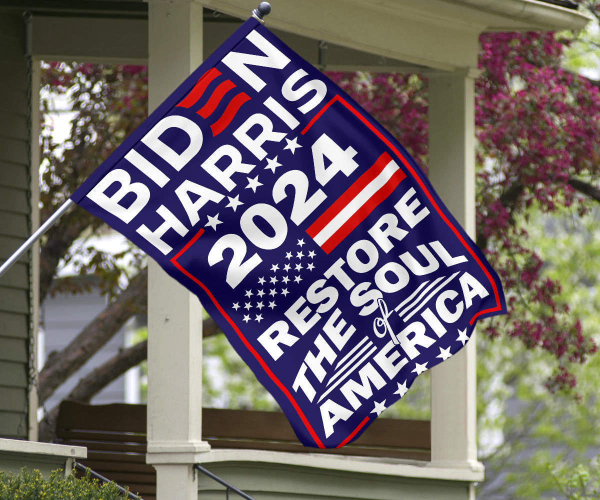 Biden Harris 2024 Restore The Soul Of America Flag Biden Harris 2024 Flag For Supporter