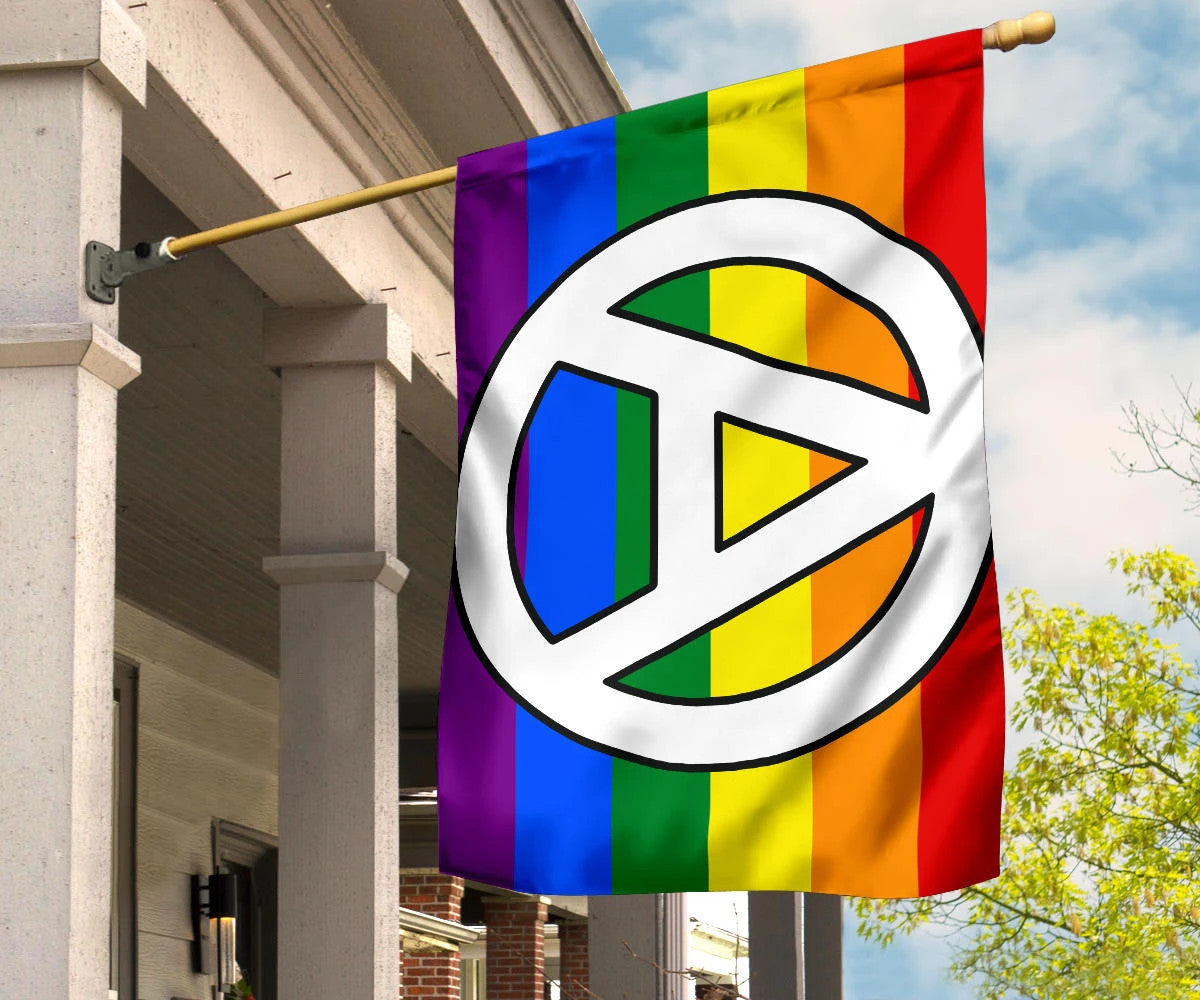 Anarchy Rainbow LGBT Pride Flag Antifa Anti Homophobe Support  LGBTQ Flag Decor