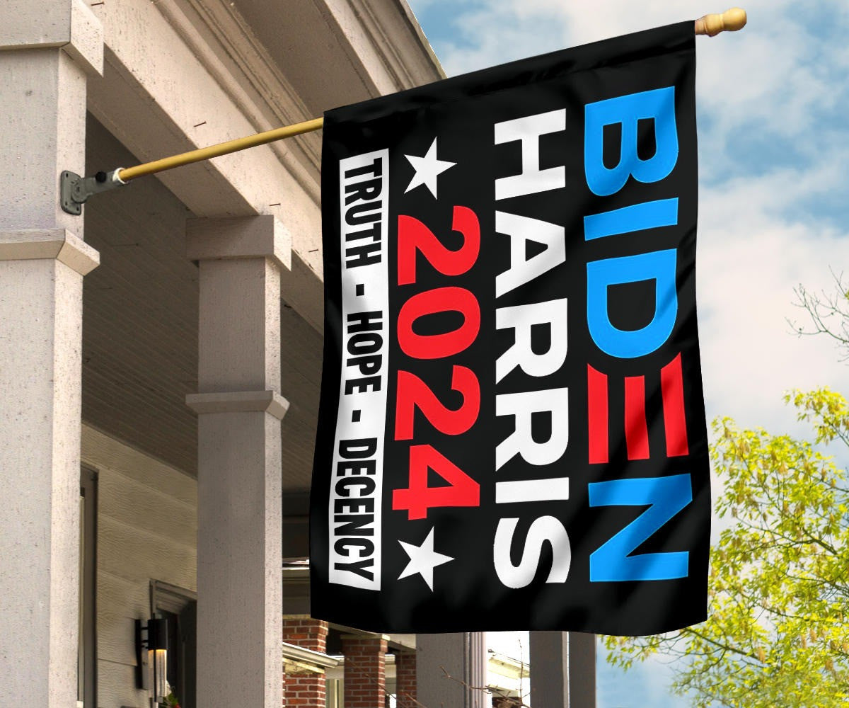 Biden Harris 2024 Truth Hope Decency Flag Vote For Biden Harris Merch 2024 Election