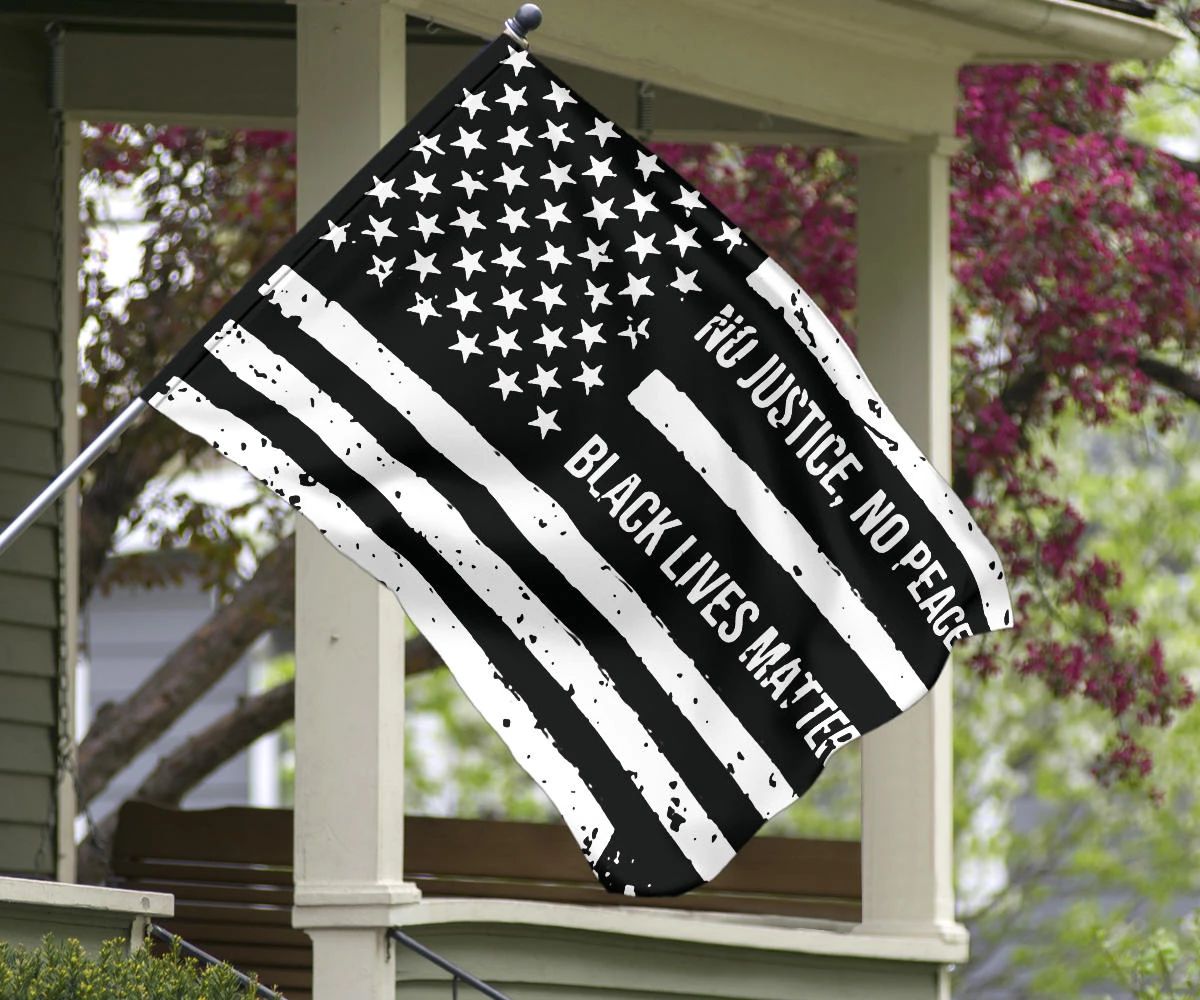 American No Justice No Peace Black Lives Matter Flag Blm