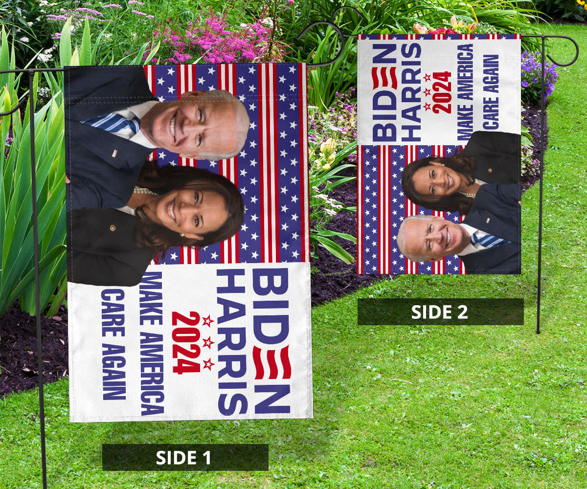 Biden Harris 2024 Make America Care Again Flag Biden Harris Campaign Merch President Election