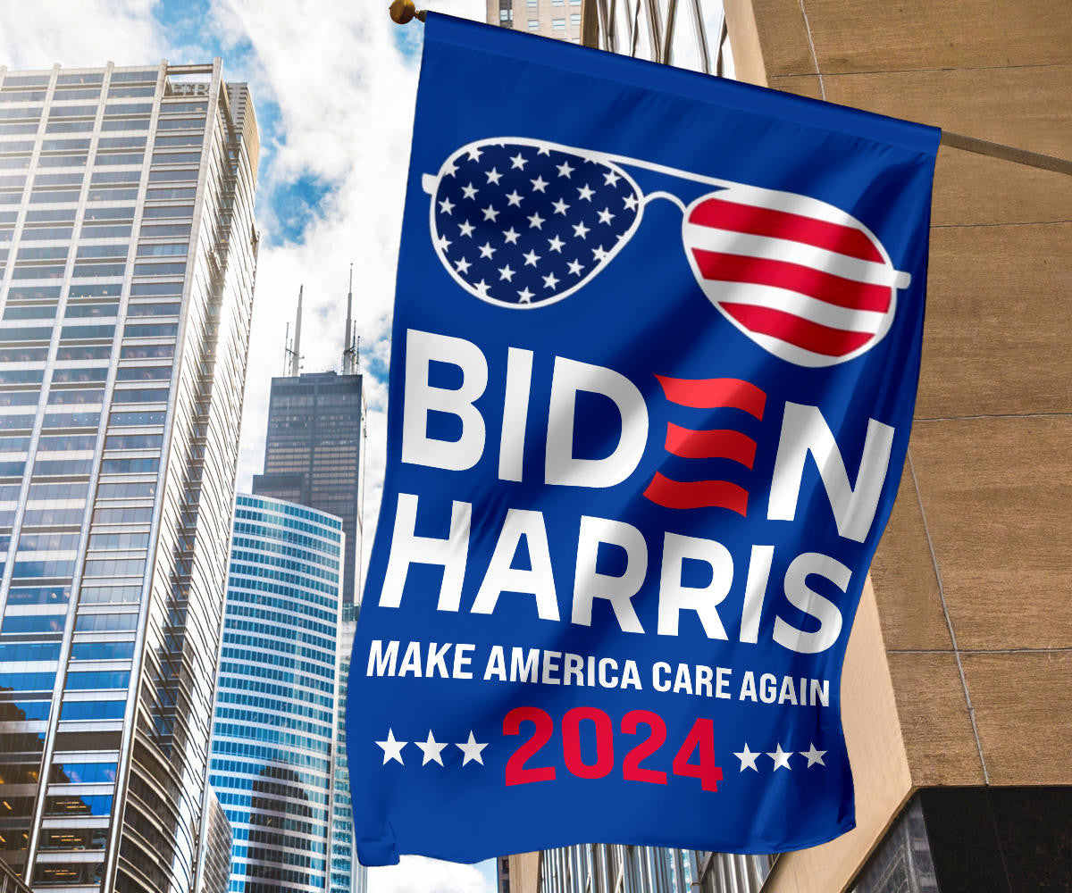 Biden Harris Make America Care Again 2024 Flag Re-Elect Joe Biden 2024 Merchandise