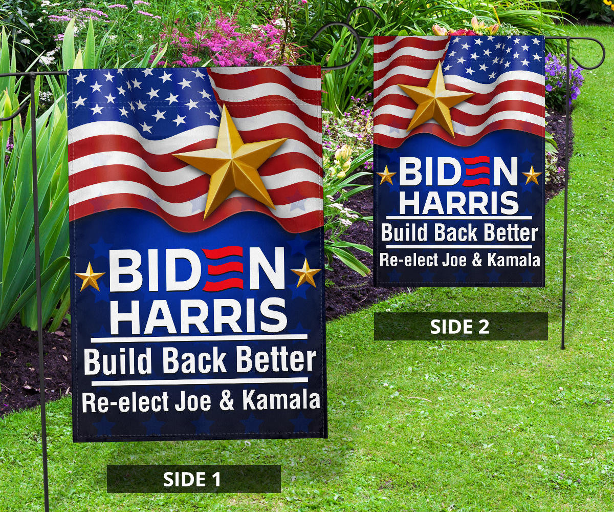 Biden Harris 2024 Flag Build Back Better Re-Elect Joe And Kamala Presidential Campaign