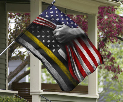 Thin Yellow Line Flag And America Vintage Flag Thin Gold Line Flag For Police 911 Dispatcher