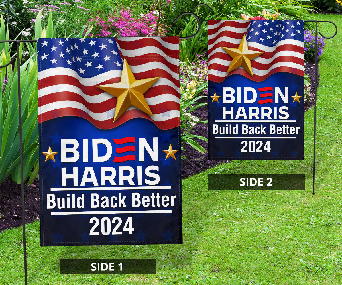 Biden Harris 2024 Build Back Better Flag Re-Vote Joe Biden Presidential Campaign Banner