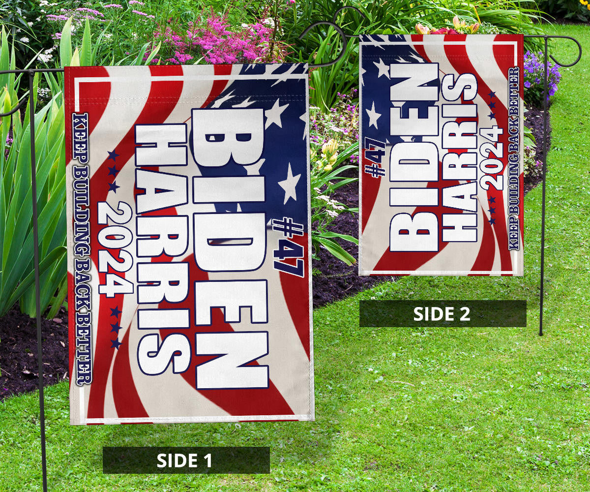 Biden Harris 2024 Keep Building Back Better Flag Support For Biden Kamala Harris Political Merch