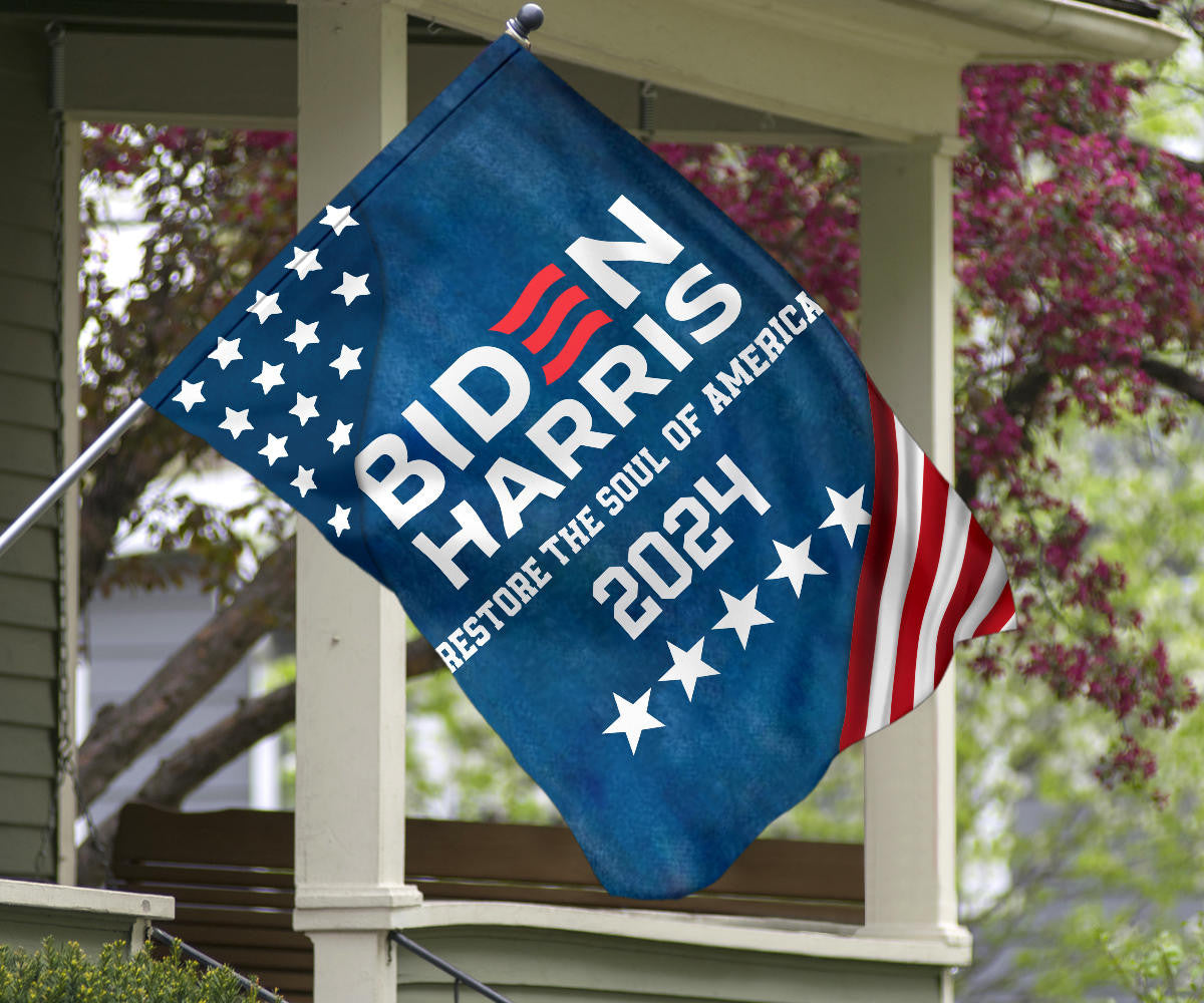 Biden Harris 2024 Flag Restore The Soul Of America Support Joe Biden 2024 Flag For Sale