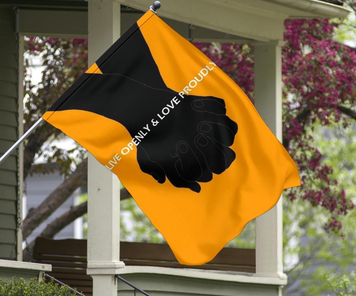 Black And Orange Flag Lives Open And Love Proudly Super Straight Merch Gender Pride Decor