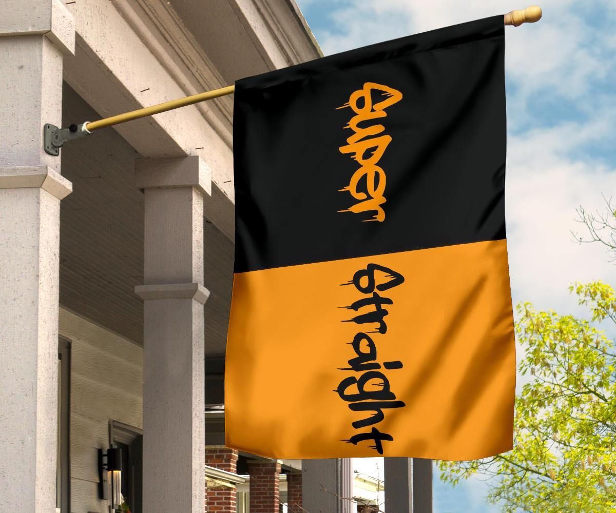 The Super Straight Flag Super Straight Movement Flags Black And Orange Merch