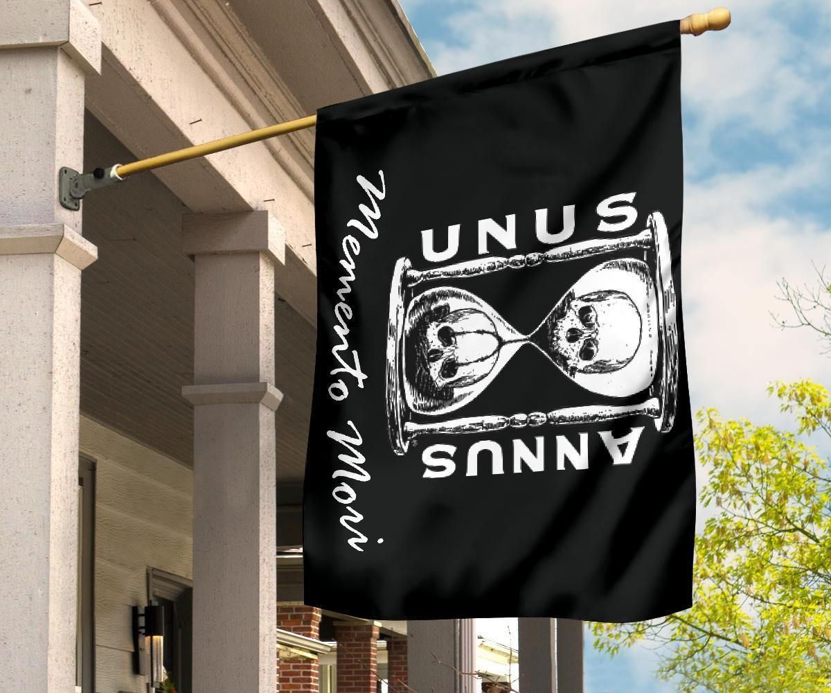 Unus Annus Flag Memento Mori Halloween Flag Outdoor Ornament For Halloween Party