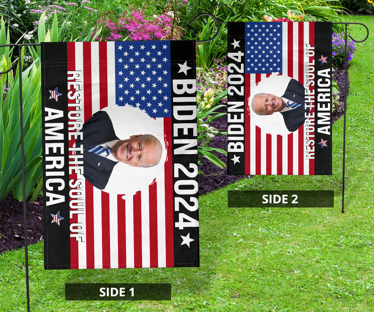 Biden 2024 Restore The Soul Of America Flag Vote For Biden 2024 Merchandise