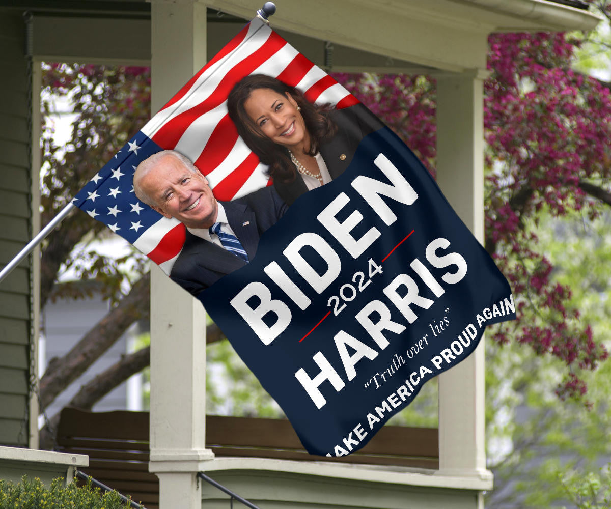 Biden Harris 2024 Flag Truth Over Lies Make America Proud Again Flag For Democrats