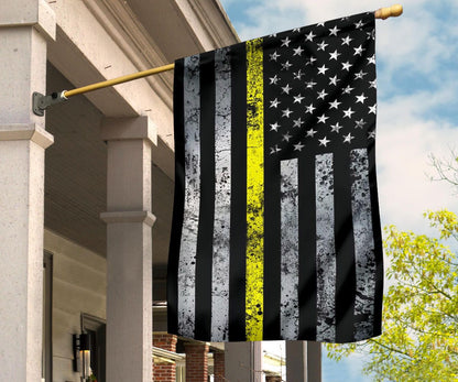 Thin Yellow Line Flag Old Retro Graphic American Flag With Yellow Stripe