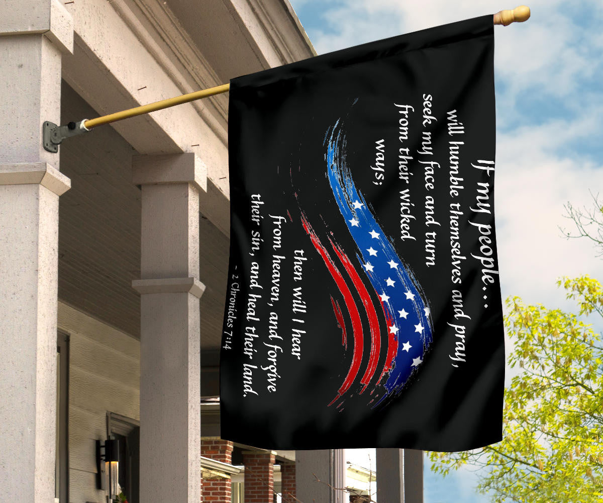 2 Chronicle 714 Bible Verse Flag Christian Wall Art For Living Room Decorative Bible Verses