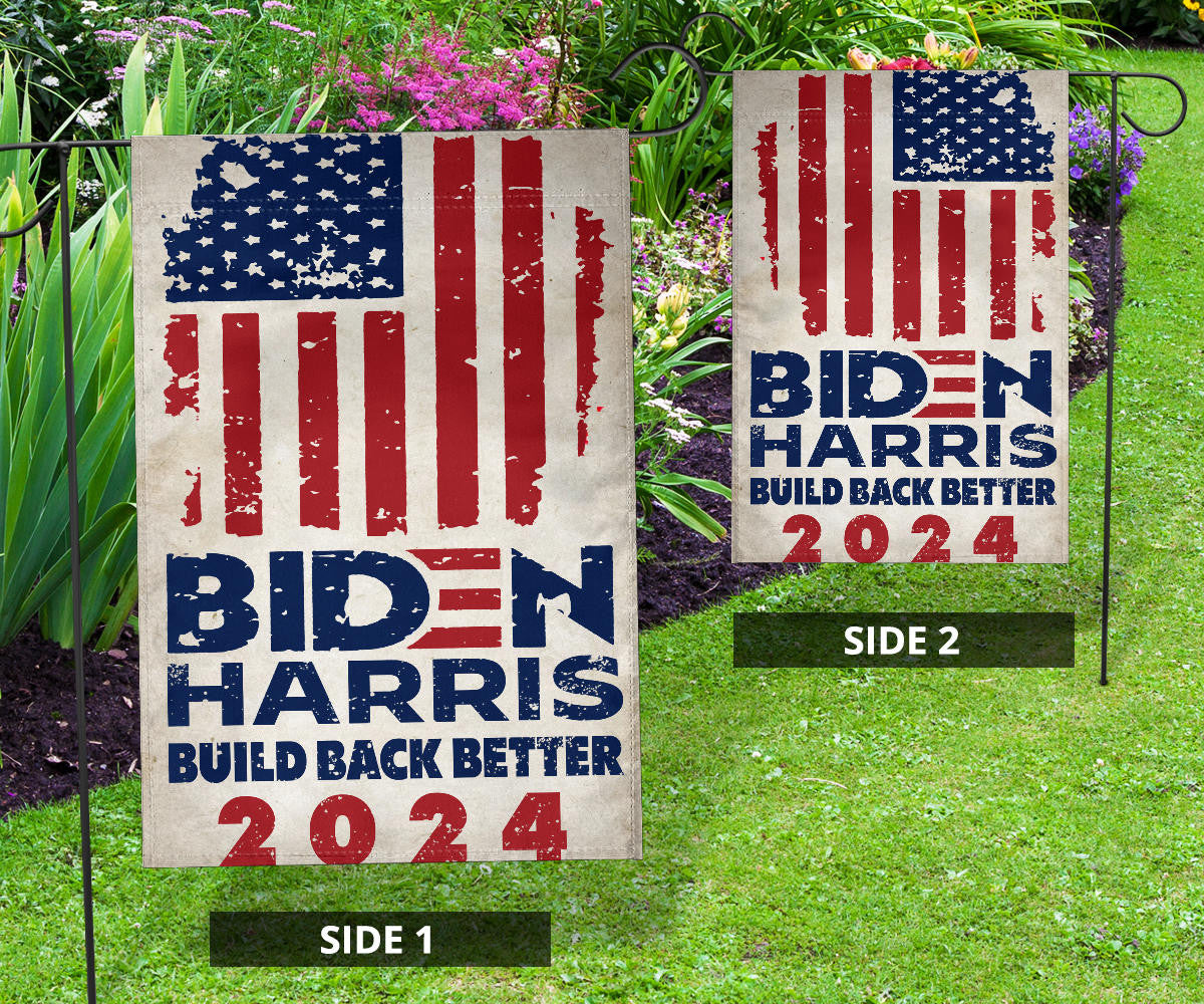 Biden Harris Build Back Better 2024 Flag Support Biden Harris 2024 Campaign Merch