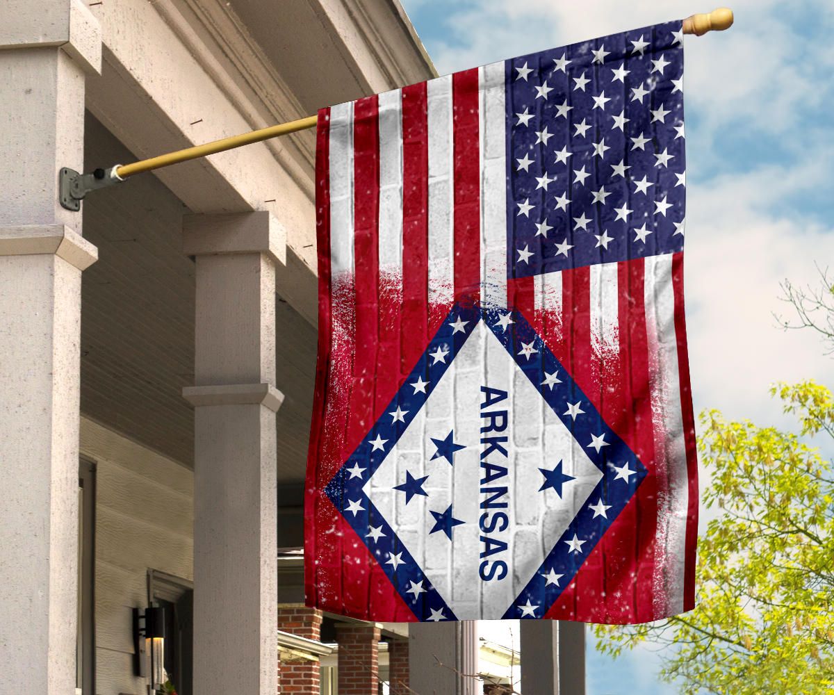 Arkansas State Flag American Flag U.S Patriotic Arkansas Resident House Decorating