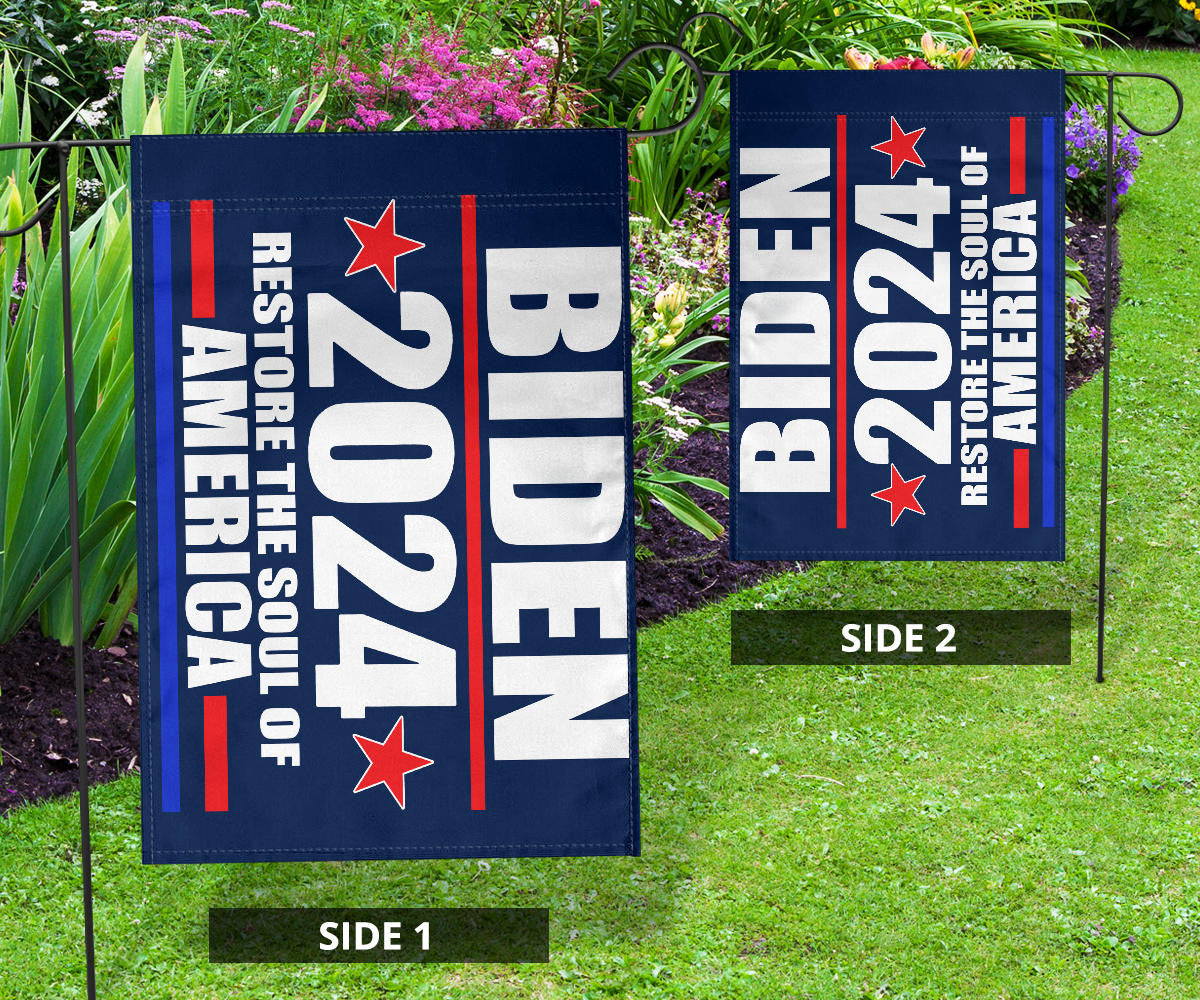 Biden 2024 Flag Support Joe Biden Restore The Soul Of America Election Campaign Merch