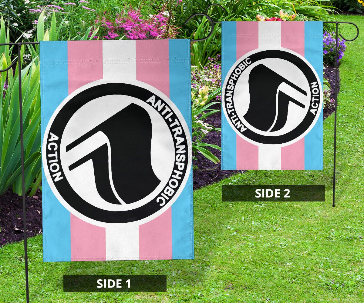 Anti Transphobic Action Flag Anti Homophobia Antifa Pride Transgender Trans Flag LGBT Merch