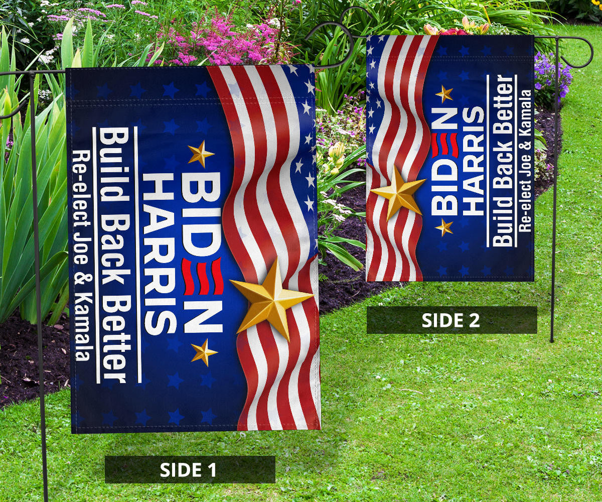 Biden Harris 2024 Flag Build Back Better Re-Elect Joe Kamala Presidential Campaign Merch