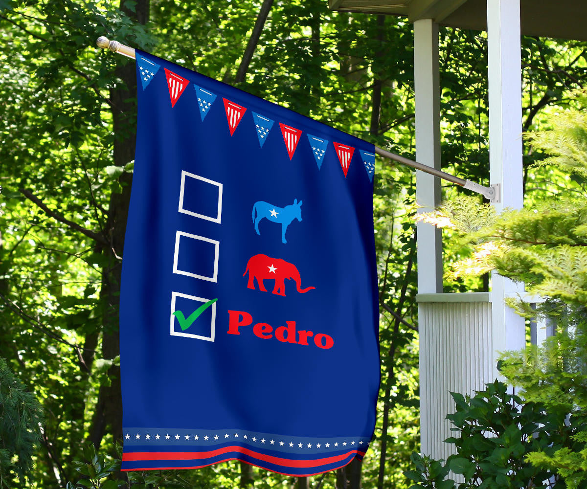 Vote For Pedro Flag Funny Halloween Seasonal Gifts Front Yard Decor Ideas Family Presents