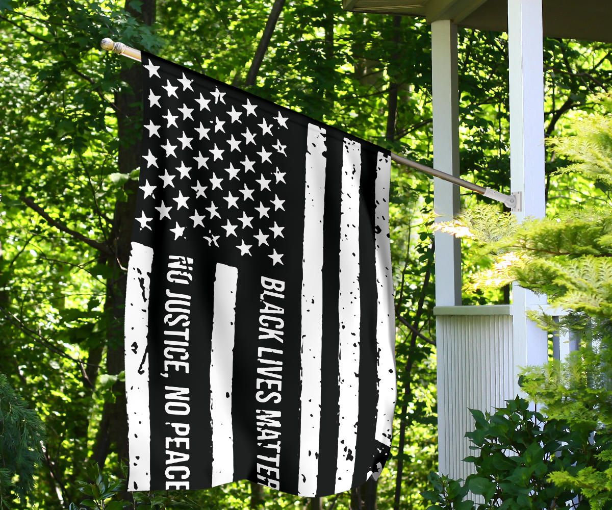 American No Justice No Peace Black Lives Matter Flag Blm