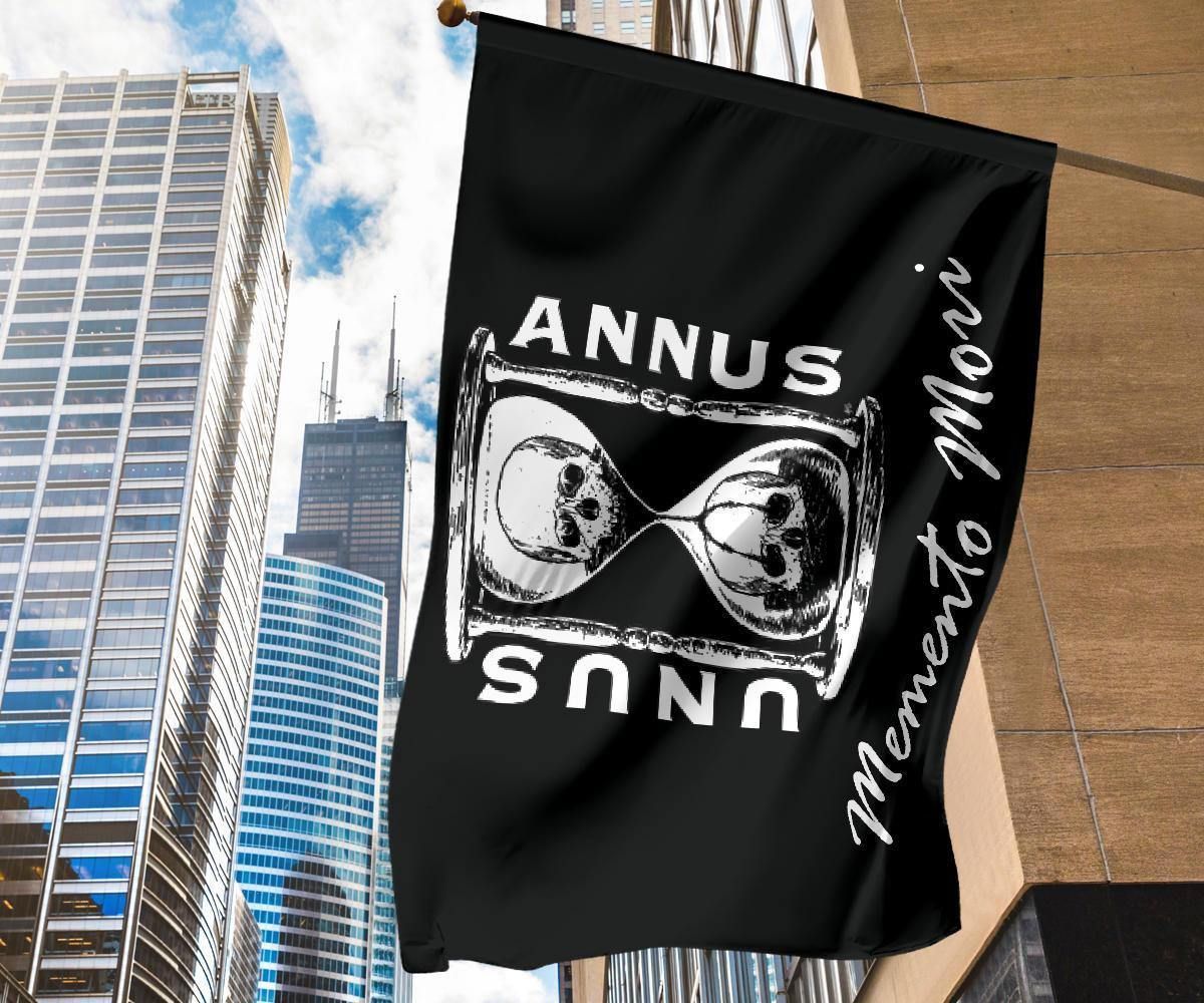 Unus Annus Flag Memento Mori Halloween Flag Outdoor Ornament For Halloween Party