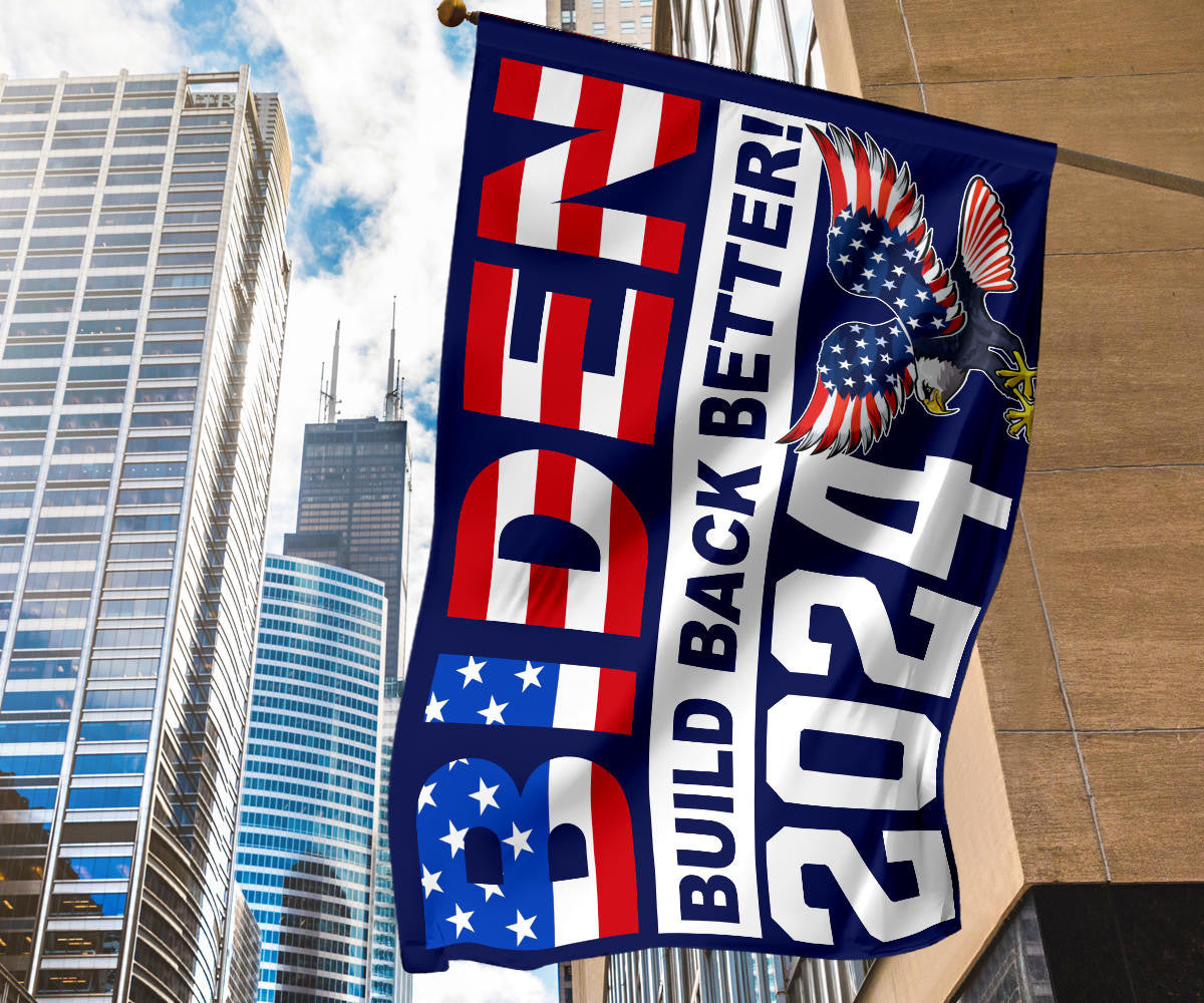 Biden Build Back Better 2024 Flag Re-Elect Joe Biden Presidential Election Campaign Flag