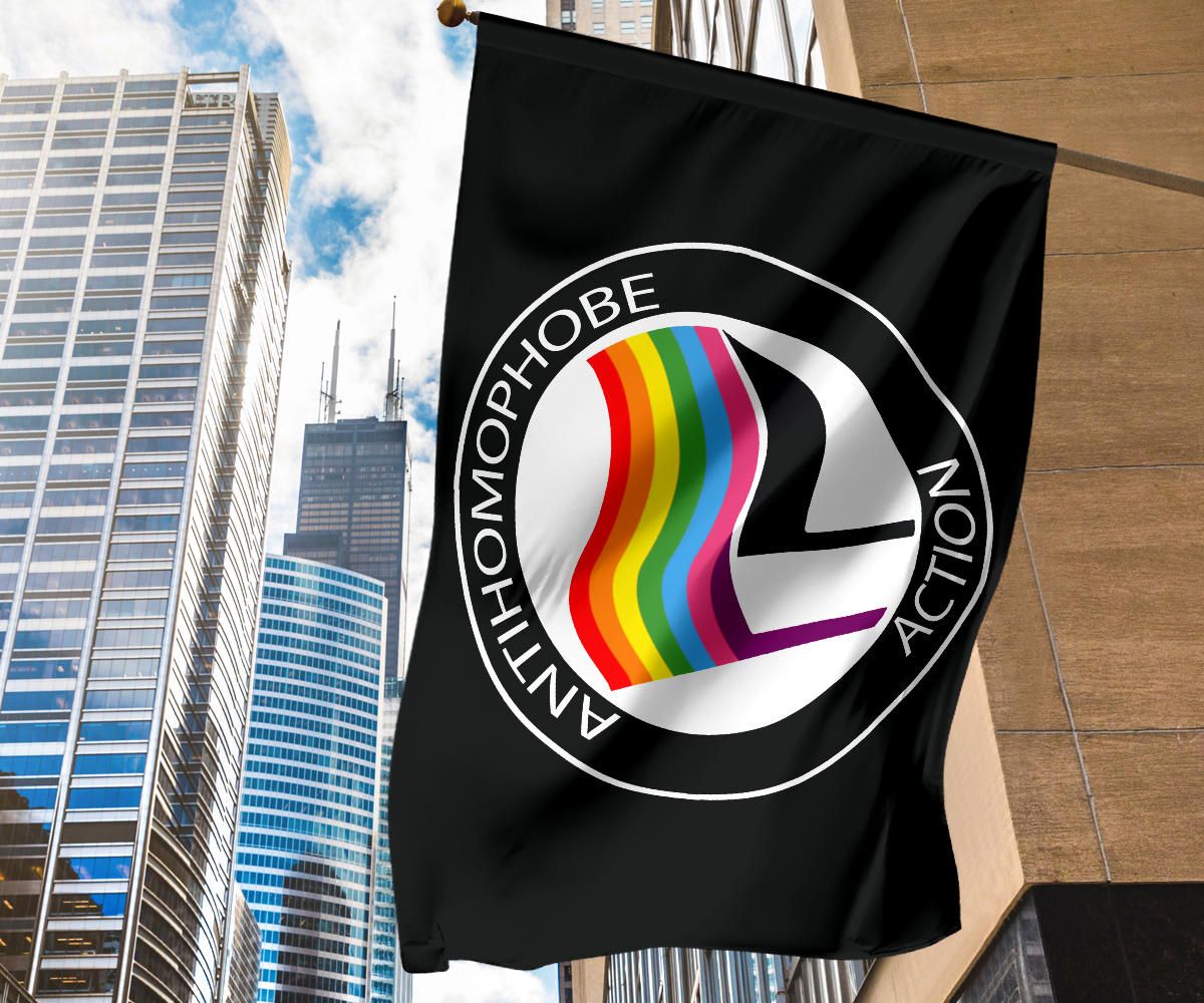 Anti Homophobe Action Flag Support LGBT Pride Banner CCAH Anti Homophobia Antifa