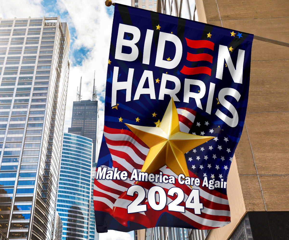 Biden Harris 2024 Flag Make America Care Again Joe Biden Presidential Election Flag