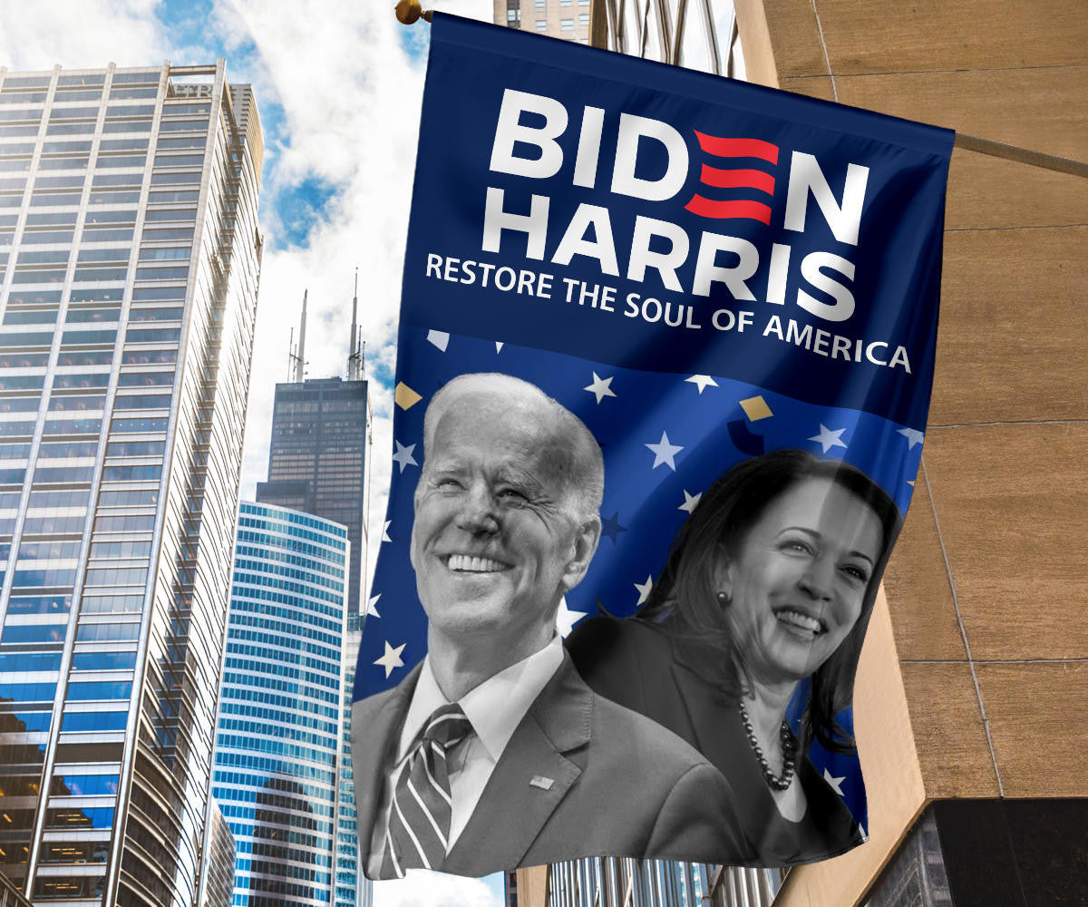 Biden Harris 2024 Restore The Soul Of America Flag Dark Brandon Merch Gifts For Biden Lovers