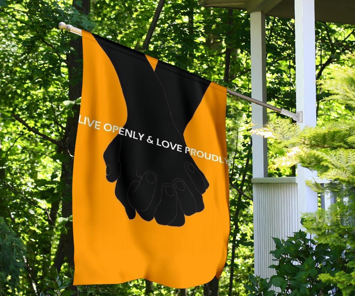 Black And Orange Flag Lives Open And Love Proudly Super Straight Merch Gender Pride Decor