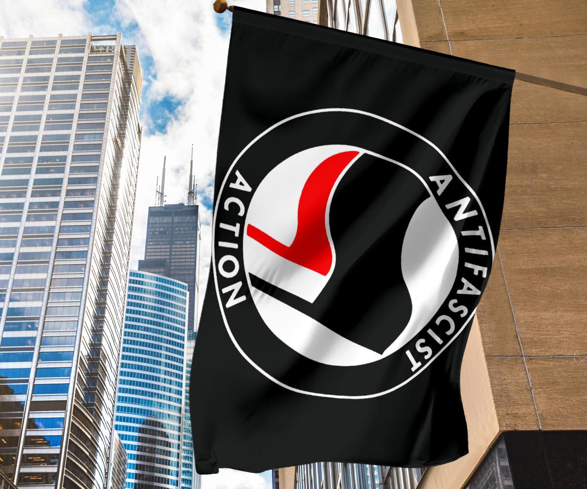 Anti Fascist Action Flag Banner Antifa Protest Anti Racism Flag For Yard Outside Decoration