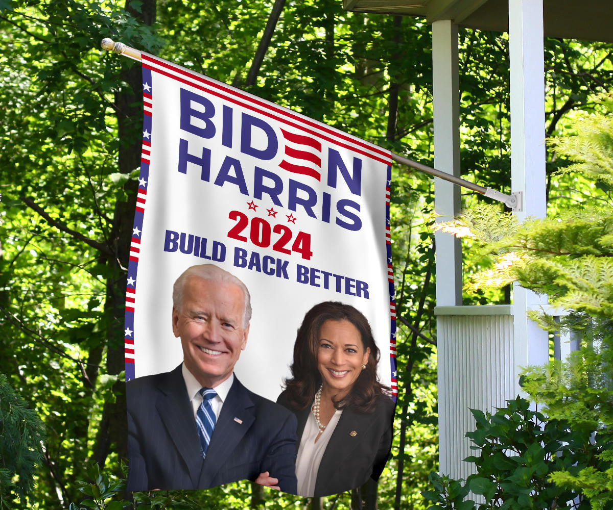 Biden Harris 2024 Build Back Better Flag Joe Biden 2024 Slogan Election Political Flag