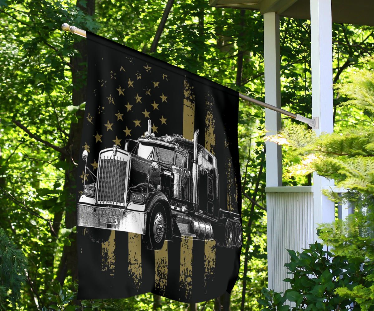 Truck Flag American Flag Indoor Outdoor Decor Gift Ideas For Trucker Truck Drivers