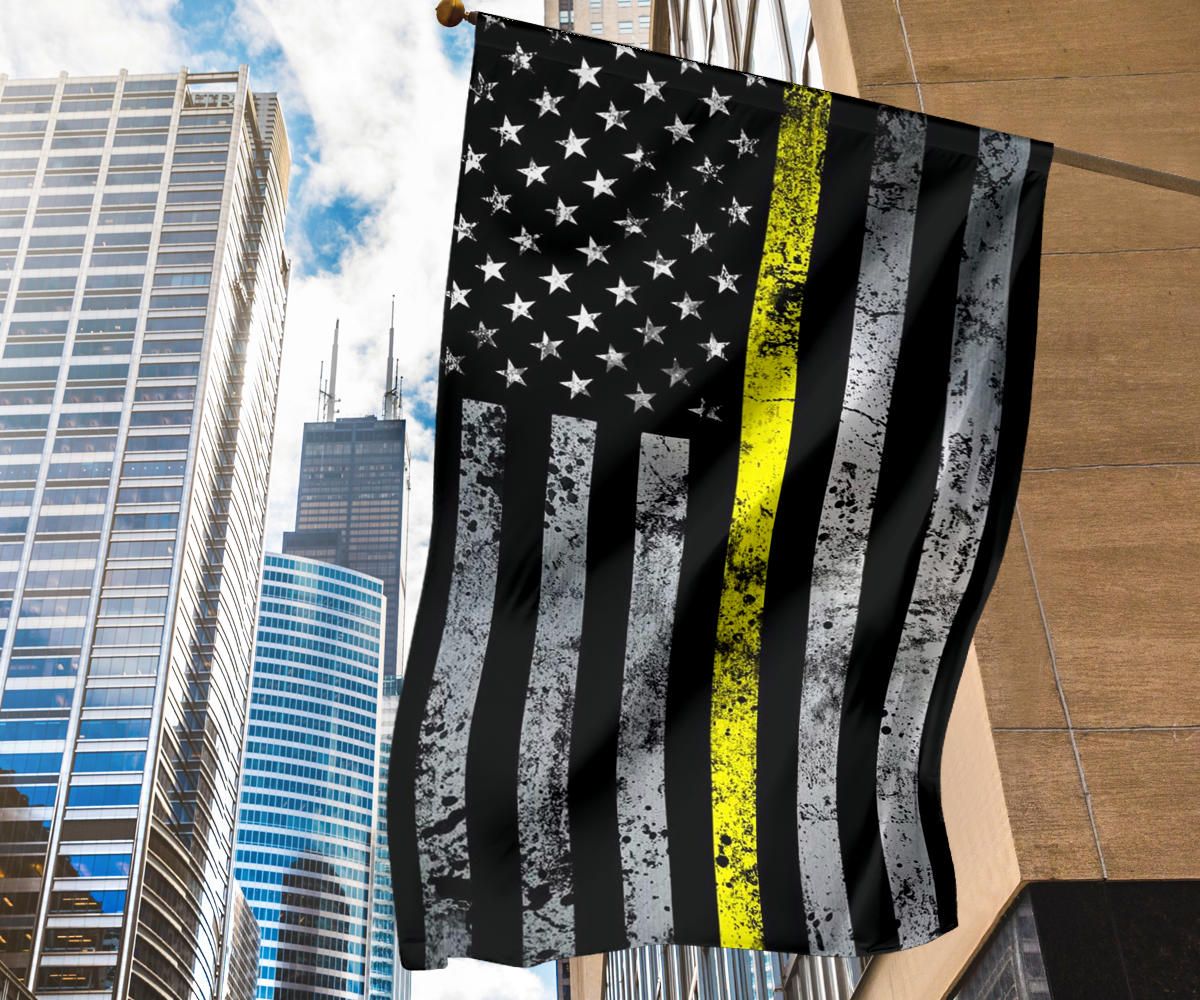 Thin Yellow Line Flag Old Retro Graphic American Flag With Yellow Stripe