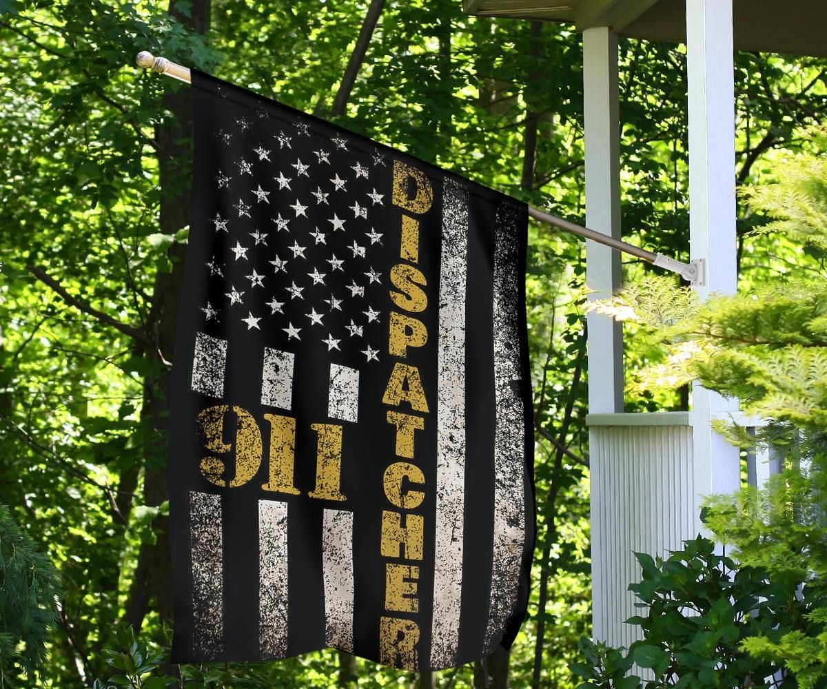 911 Dispatcher Yellow Line Flag Thin Gold Line Dispatcher Flag 911 Dispatcher Gift