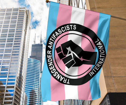 Trans Flag Transgender Anti Fascist International Power Fist Anti Homophobic Pride Merch