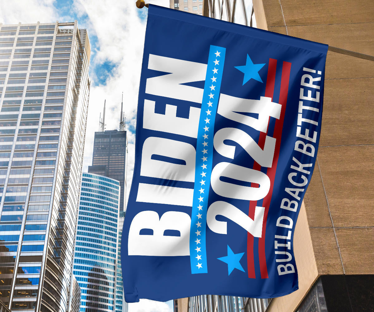 Biden 2024 Build Back Better Flag Re-Vote Joe Biden 2024 Campaign Merchandise