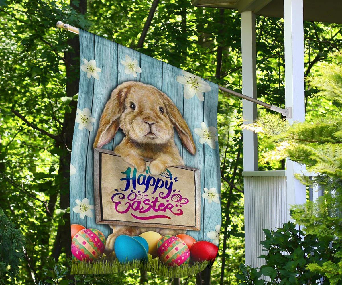 Bunny Happy Easter Flag Cute Easter Indoor Outdoor Yard Decoration Gift Idea 2024