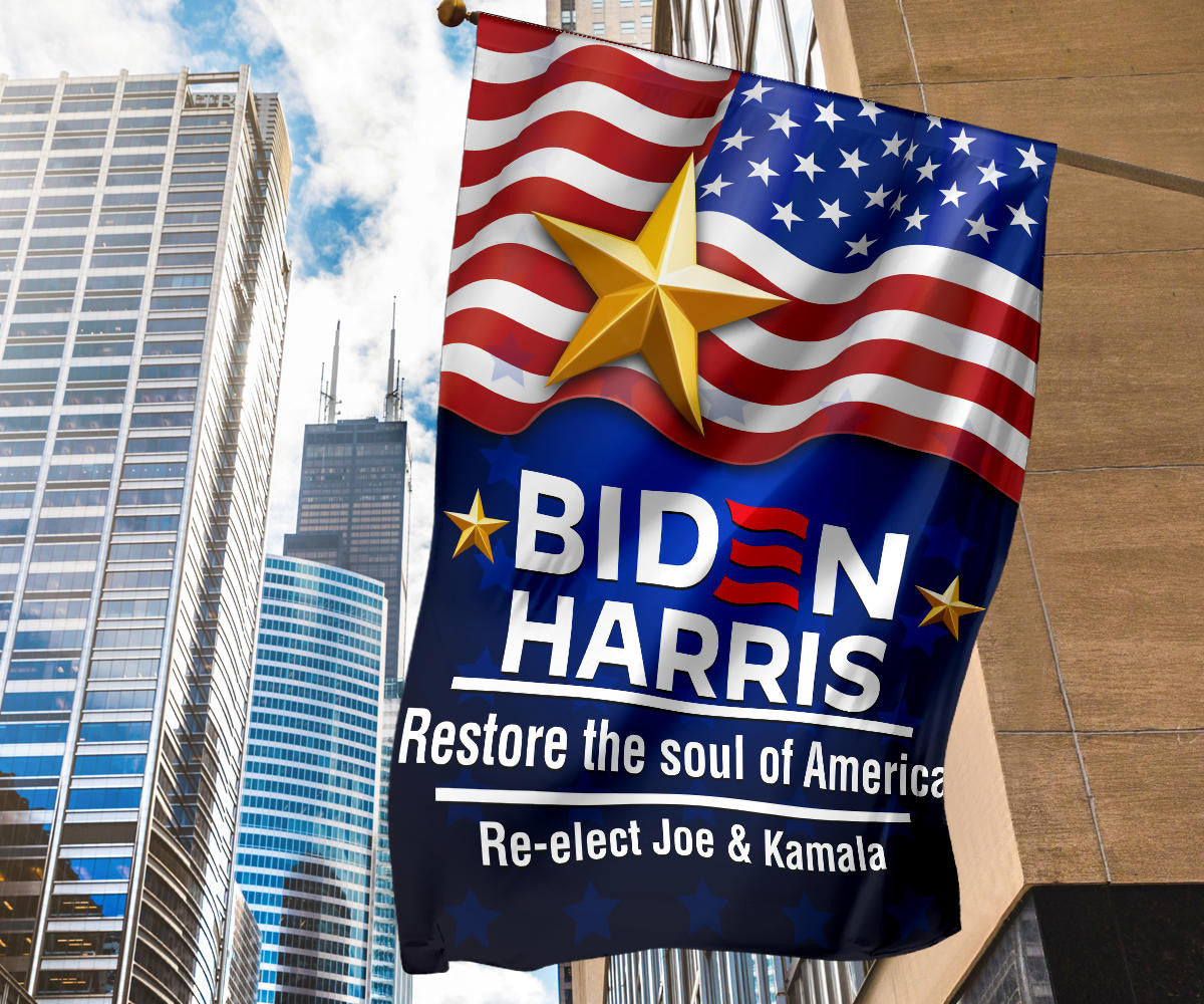 Biden Harris 2024 Flag Restore The Soul Of America Re-Elect Joe Kamala For U.S President