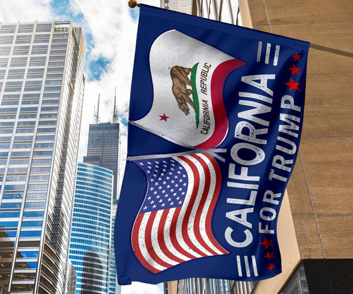 American And California For Trump Flags Support For President