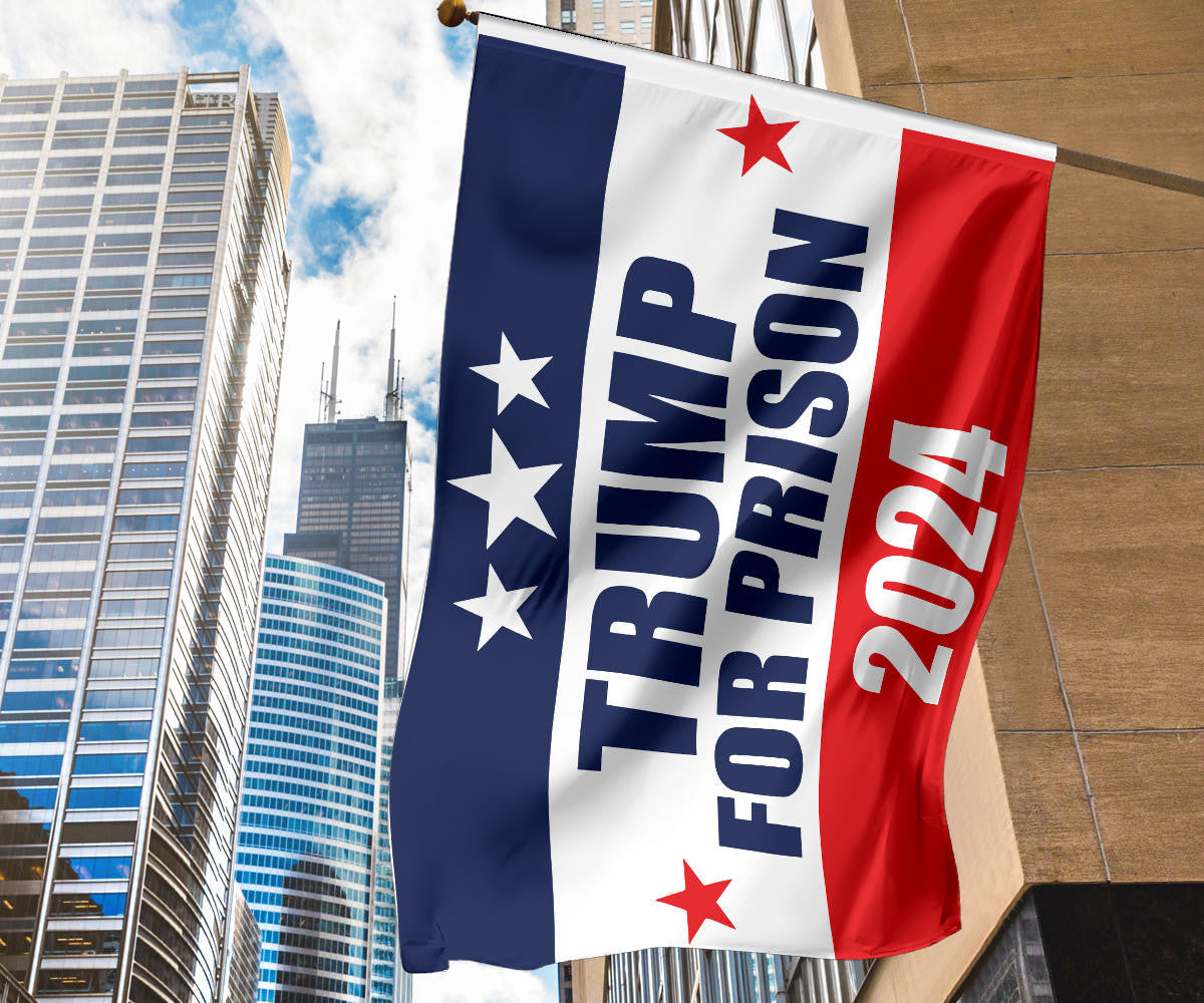 Trump For Prison 2024 Flag Vote Donald Trump 20-24 Years In Prison Yard Flag Decor