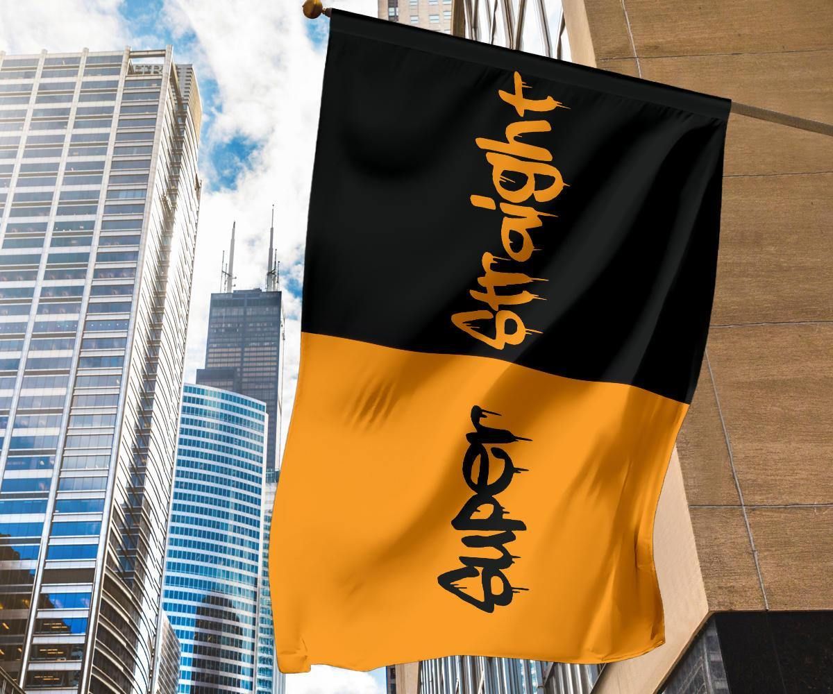 The Super Straight Flag Super Straight Movement Flags Black And Orange Merch