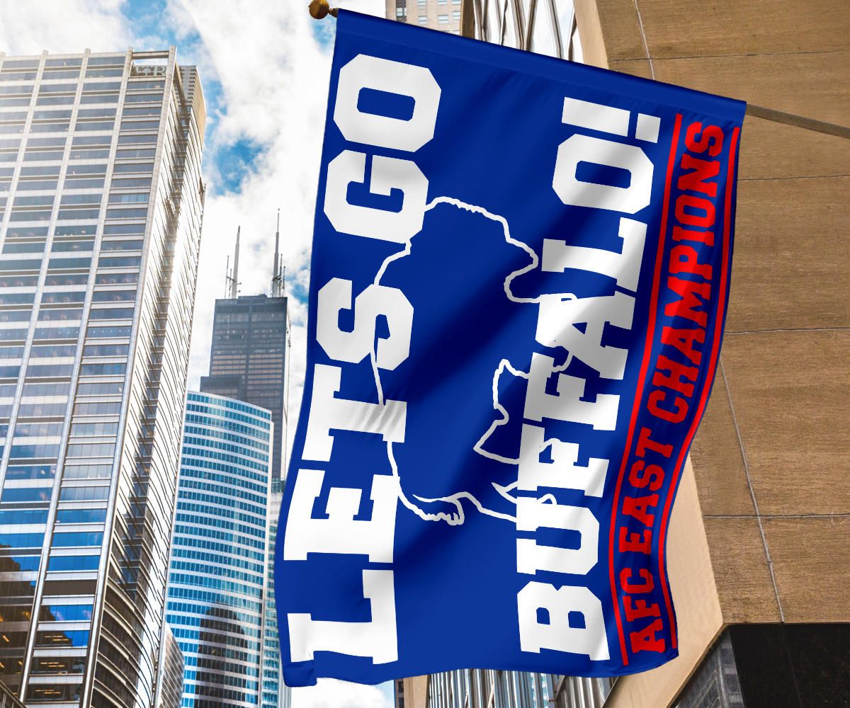 Buffalo Bills Flag Let's Go Buffalo Afc East Champion 2024 Buffalo Bills Outdoor Flag