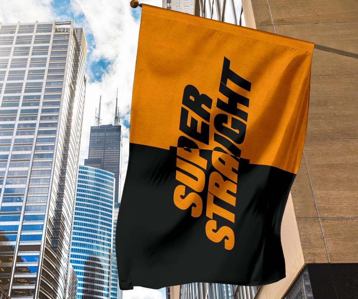 Black Orange Flag Super Straight Movement Flag Indoor Outdoor Decor