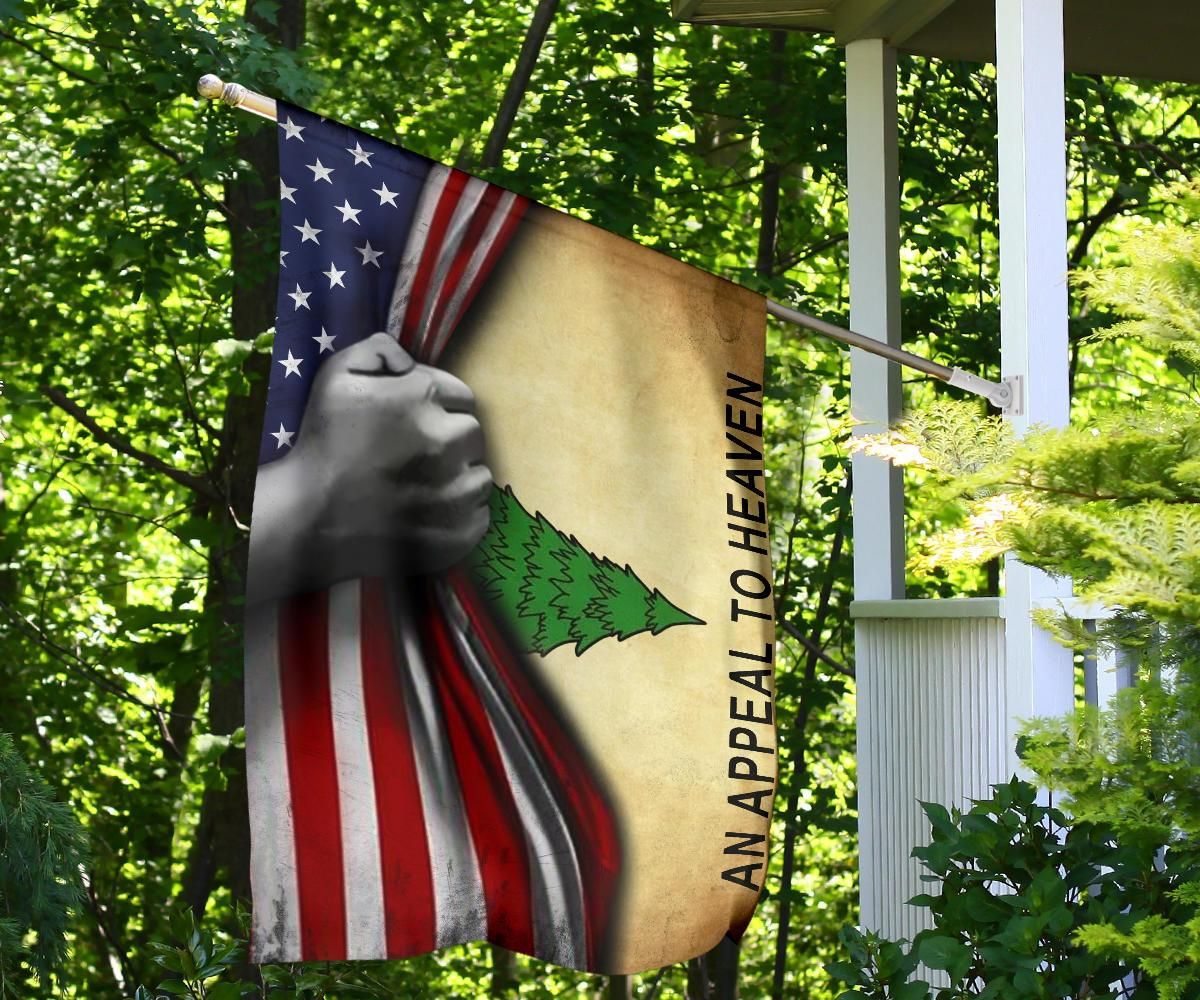 An Appeal To Heaven Flag Made In USA American Flag Vintage Patriotic Pin Tree U.S Revolution