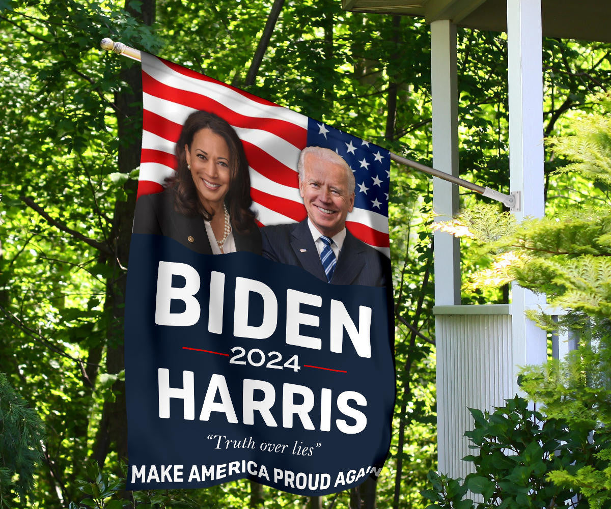 Biden Harris 2024 Flag Truth Over Lies Make America Proud Again Flag For Democrats