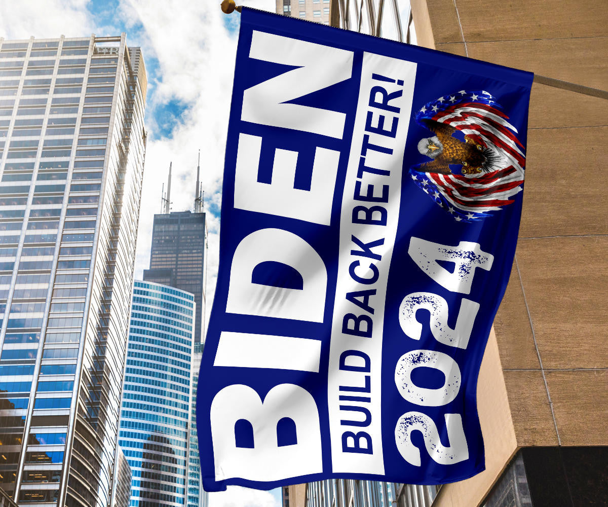 Biden Build Back Better 2024 Flag Joe Biden 2024 Flag President Campaign Merchandise