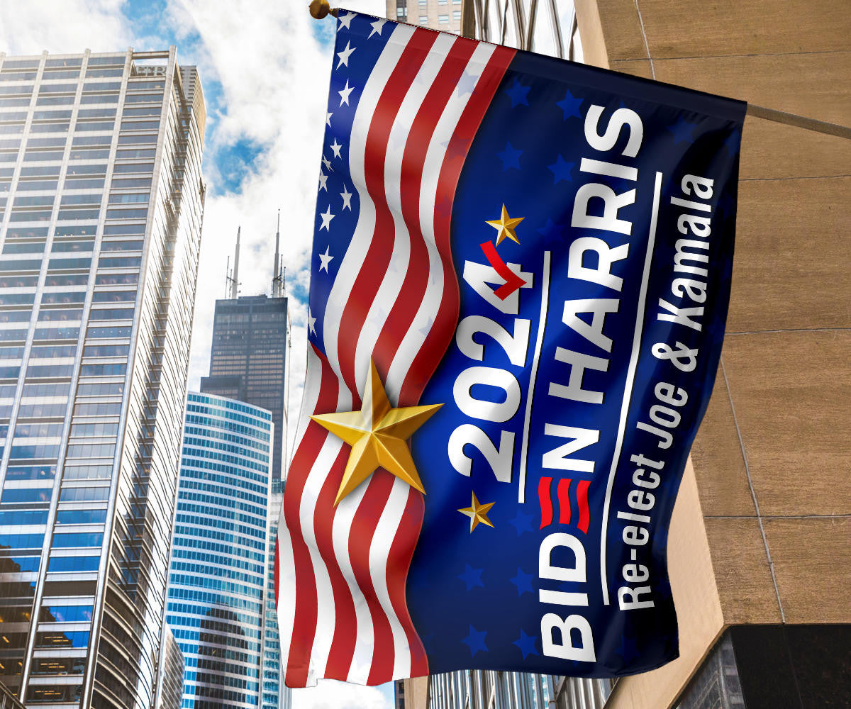 Biden Harris 2024 Flag Re-Elect Joe And Kamala For U.S President Campaign Flag For Sale